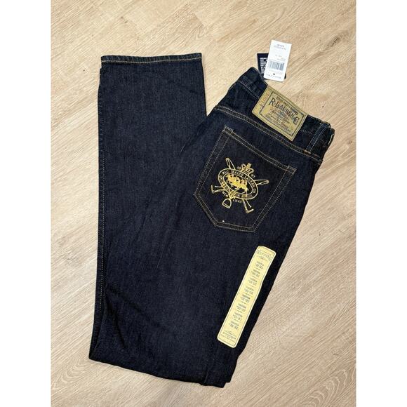 Ralph Lauren Blue Label Co. 31x32 Thompson Dark Wash Blue Jeans NEW - Picture 1 of 6